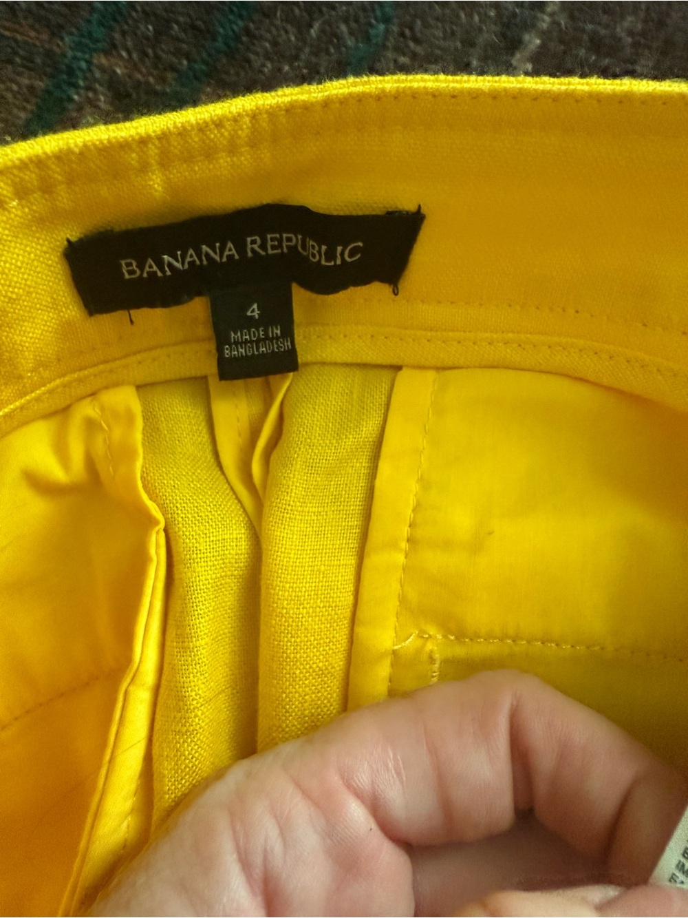 Yellow Linen Pleated Pants - Picture 4 of 9
